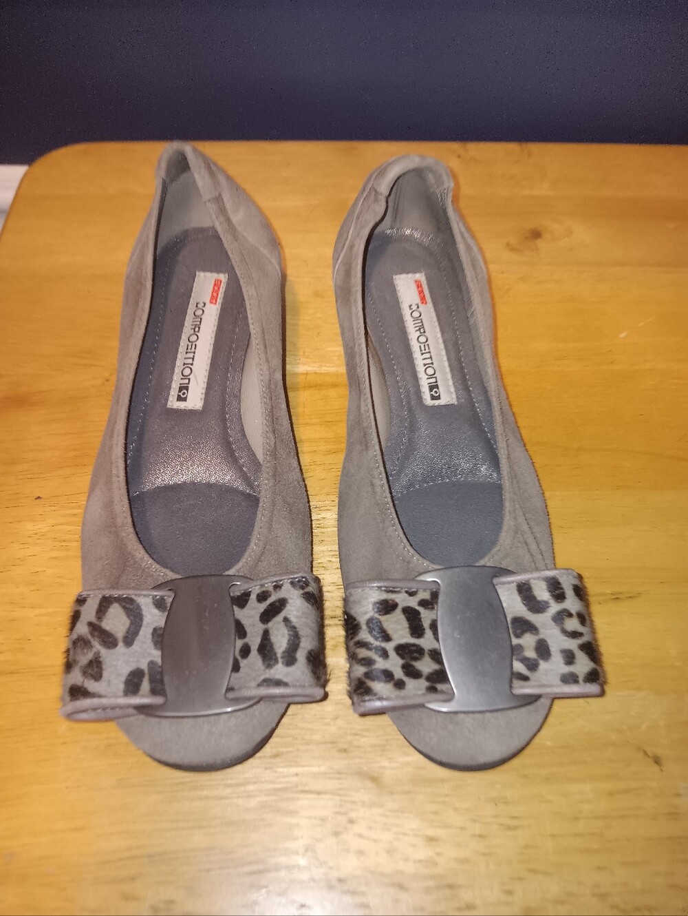 Composition Suede Bow Flats Size 7